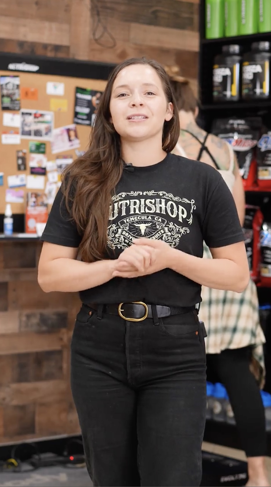 Nutrishop presenter filming educational short-form content