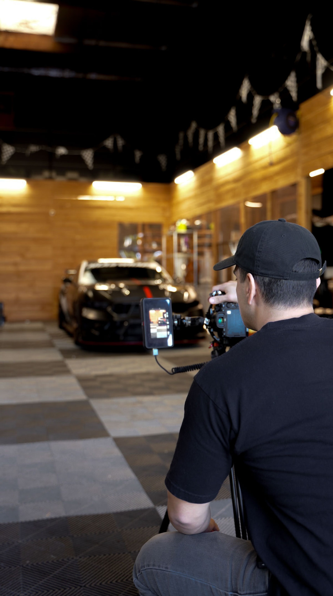 Sid Cabrera filming on set